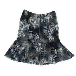 Karen Kane Flare Skirt Ruffle Hem A Line Midi Skirt Capsule Modest Mature L